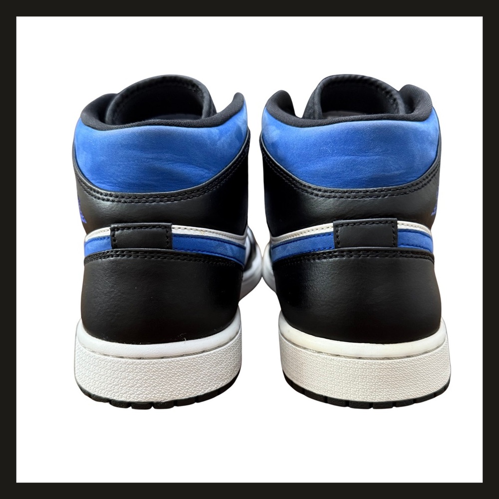 Nike Air Jordan 1 Mid 554724-140 Racer Blue Black White Mens 9.5 Great Condition - Picture 7 of 16
